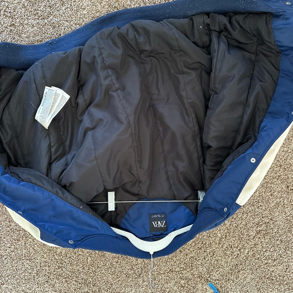 Zara Navy and White Varsity Jacket - Picture 7 of 7